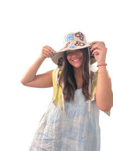 Hand Painted Big Brim Hat- Size L