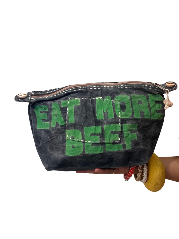 EAT MORE BEEF Large Navy Clutch