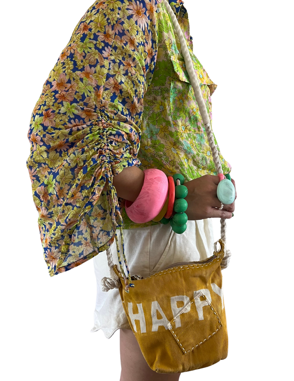 Ali Lamu Yellow HAPPY Crossbody Bag