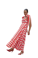 The Pippa Dress in Poppy/Antique Stripe