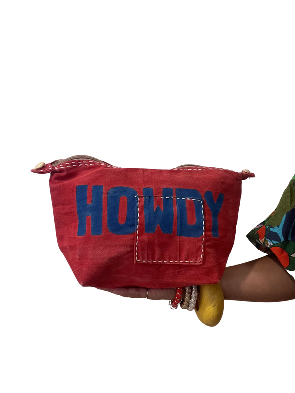 HOWDY Large Red Clutch