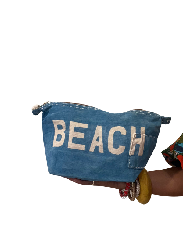 BEACH Large Blue Clutch