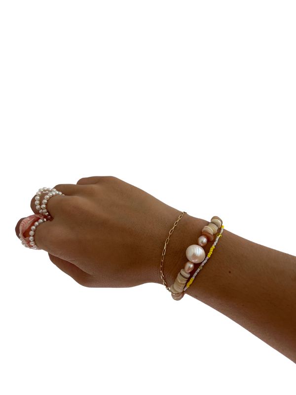 Natural Shell and Pearl Bracelet