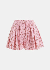 Pleated Floral Shorts