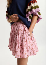 Pleated Floral Shorts