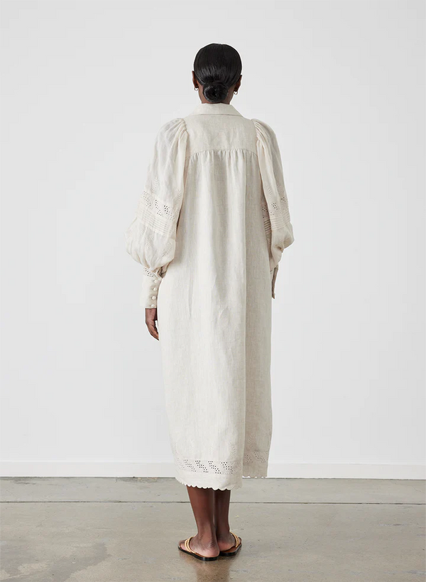 Florence Linen Ramie Embroidered Dress