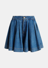Pleated denim Shorts
