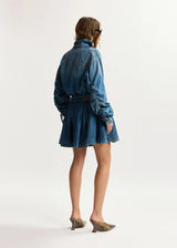 Pleated denim Shorts