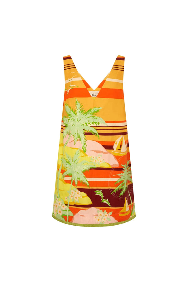 Palm Island V Neck Mini Dress