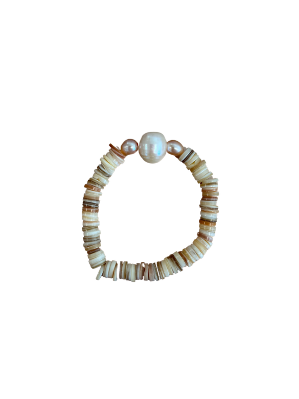 Natural Shell and Pearl Bracelet