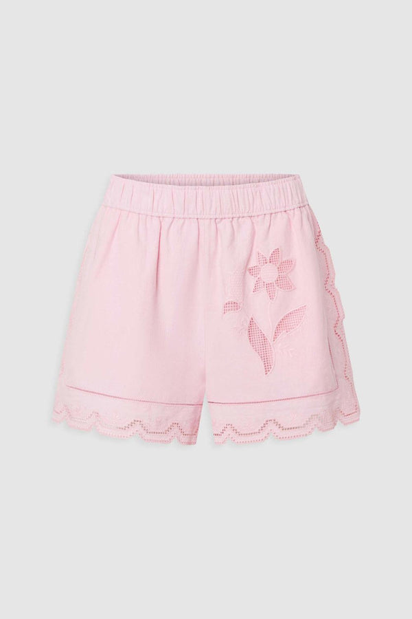 Table Cloth Lace Shorts- Pink