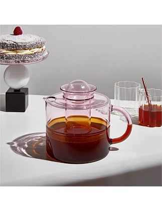 Two Tone Teapot - Pink + Amber