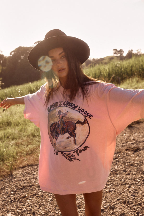 Sabbi Crazy Horse Tee- Pink