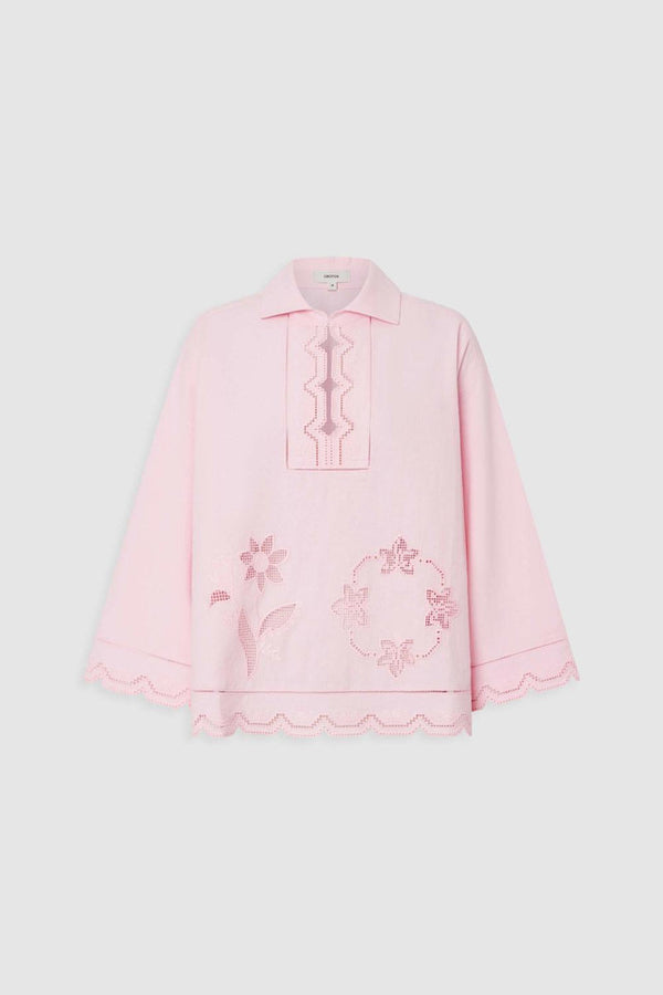 Tablecloth Lace Top- Pink