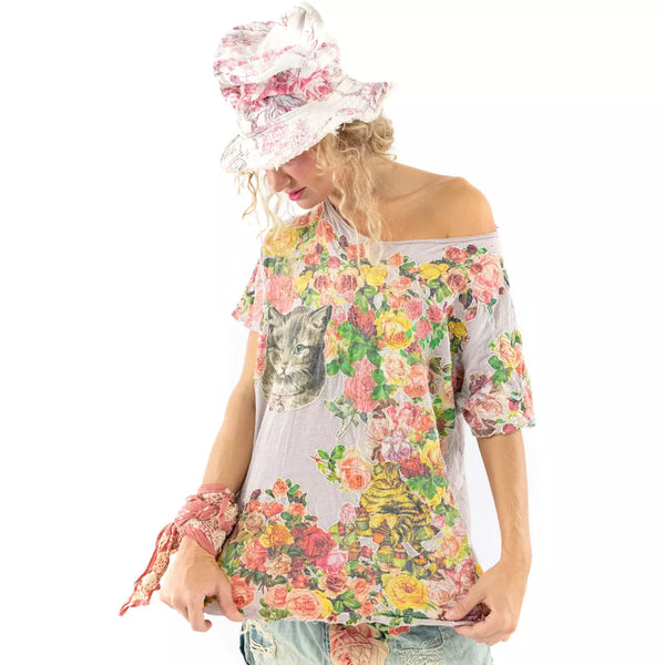 All-Over Floral Applique T-Shirt