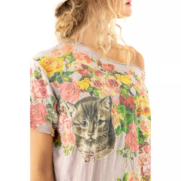 All-Over Floral Applique T-Shirt