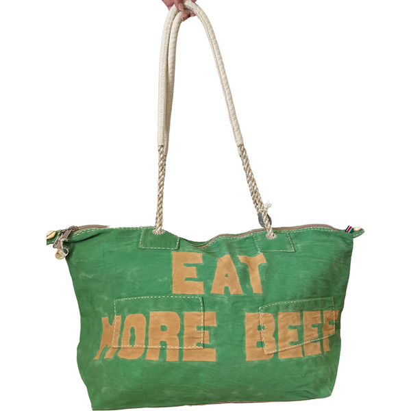 Ali Lamu Green EAT MORE BEEF Weekender Bag