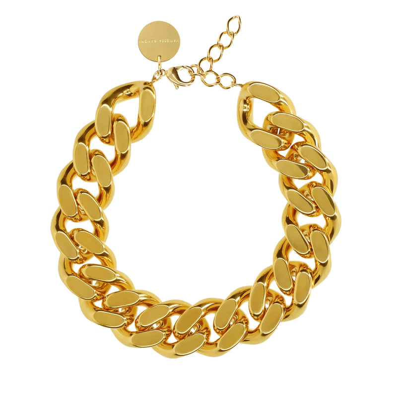 Big Flat Chain Necklace- Gold