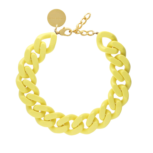 Flat Chain Necklace- Yellow