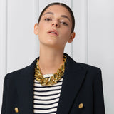 Big Flat Chain Necklace- Gold
