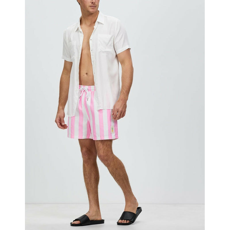 Pink Stripe Swim Shorts